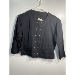 lajate womens black jacket size medium buttons long sleeve